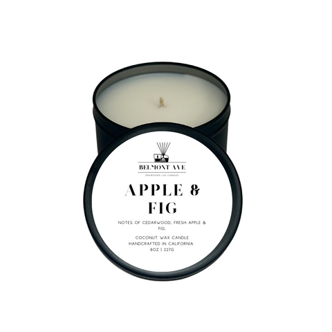 8oz Apple & Fig Scented Tin Candle