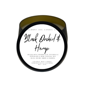 8oz Black Orchid & Hemp Coconut Wax Tin Candle