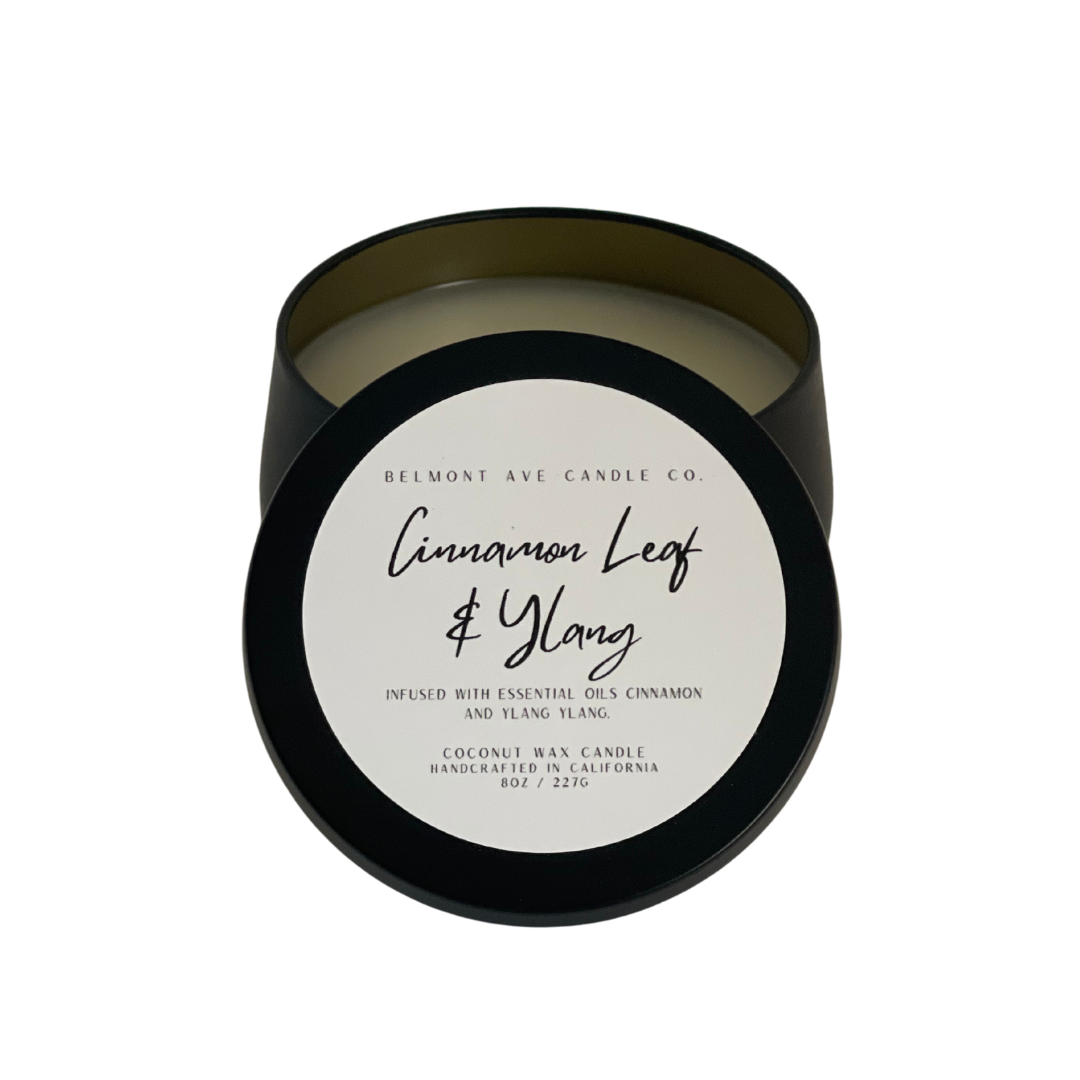 8oz Cinnamon Leaf & Ylang Scented Tin Candle