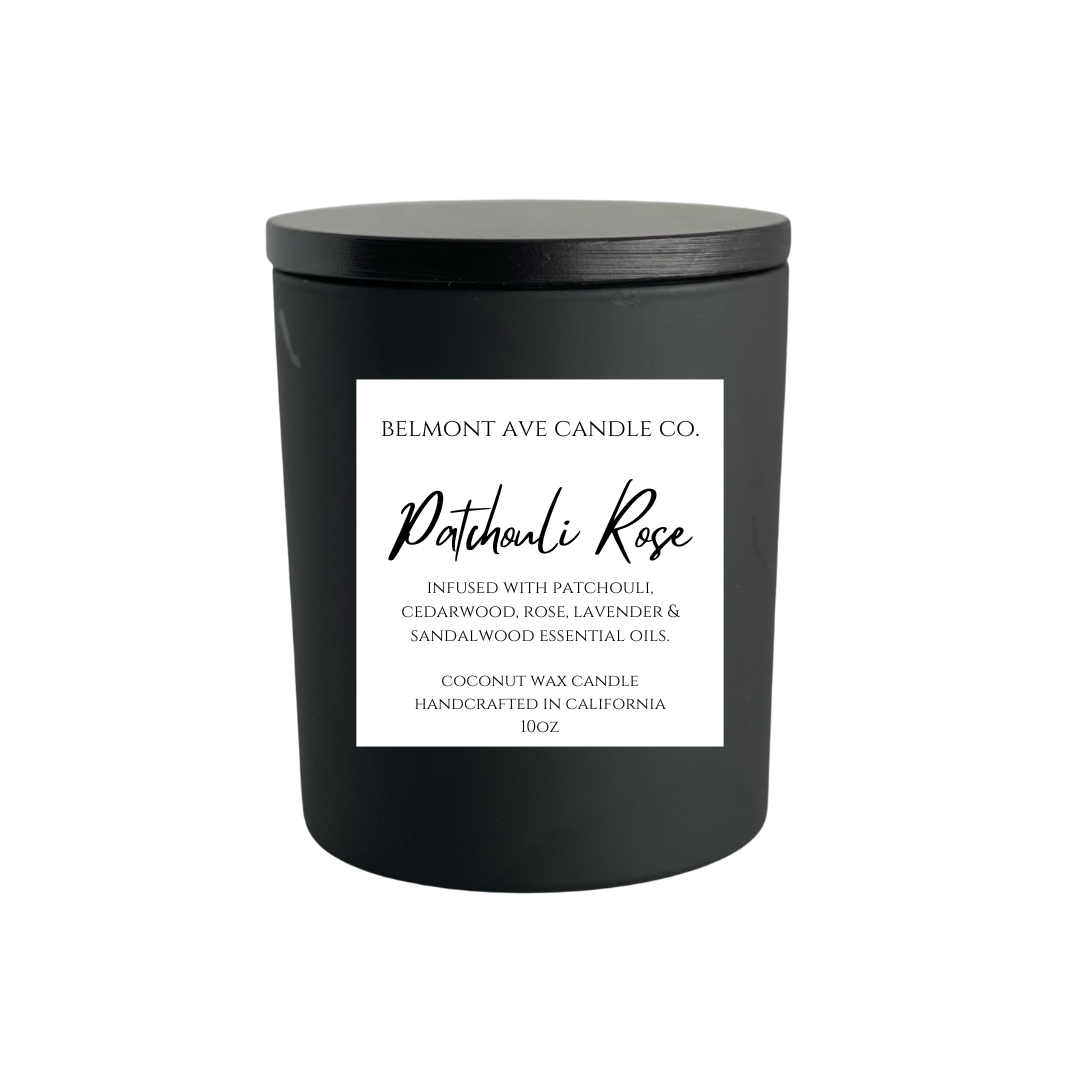 10oz Patchouli Rose Scented Coconut Wax Candle